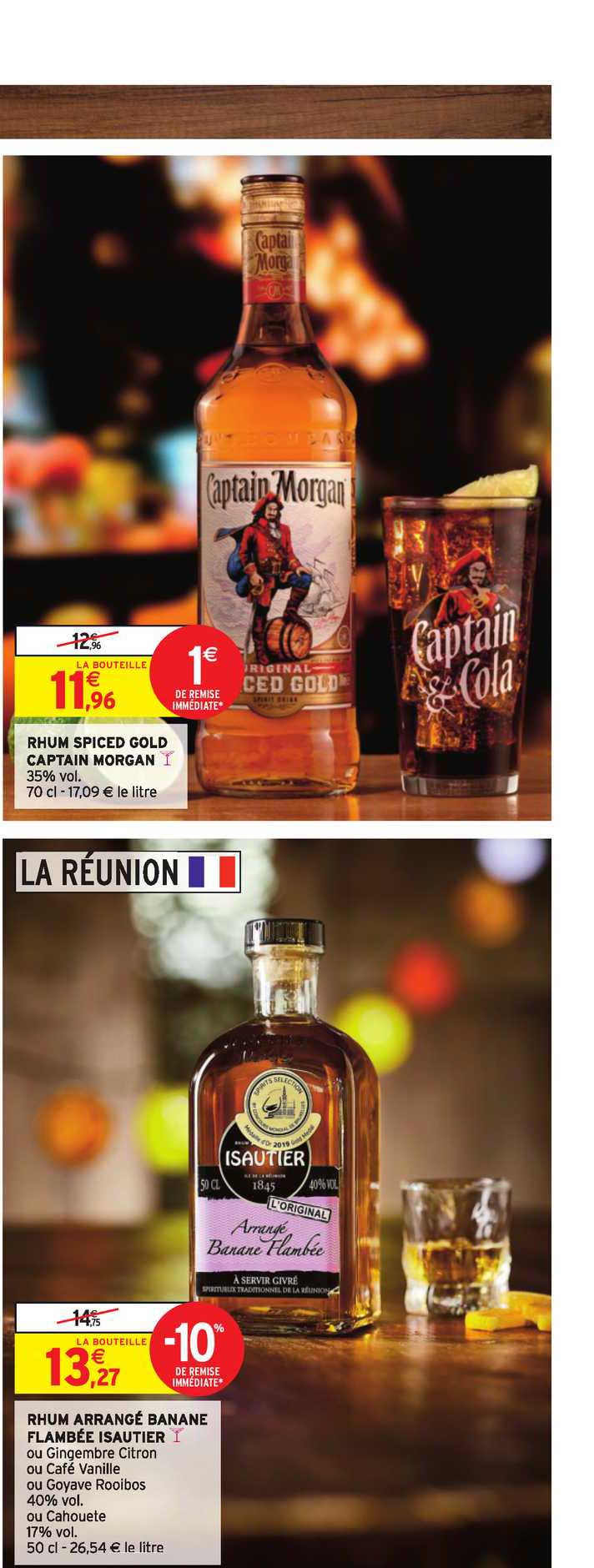 rhum spiced gold captain morgan rhum arrangé banane flambée isautier