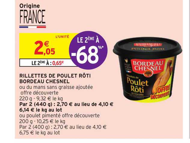 Rillettes De Poulet Rôti Bordeau Chesnel Le 2ème à -68%