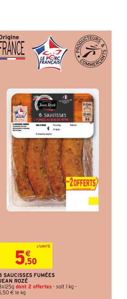 saucisses fumées jean rozé