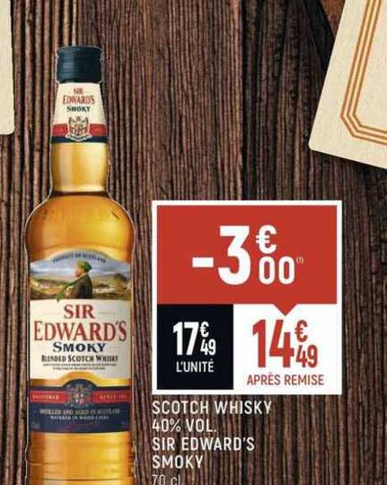 scotch whisky 40% vol. sir edward's smoky
