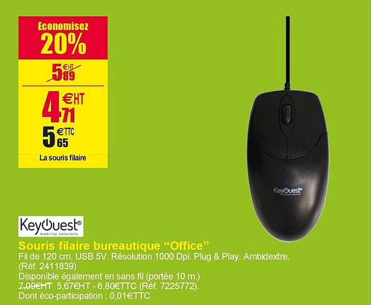 souris filaire bureautique office keyouest