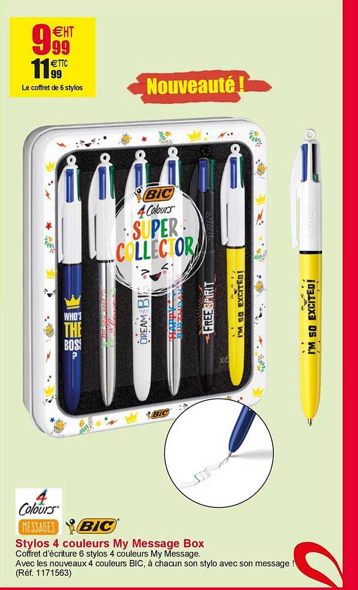 Stylos 4 Couleurs My Message Box Bic