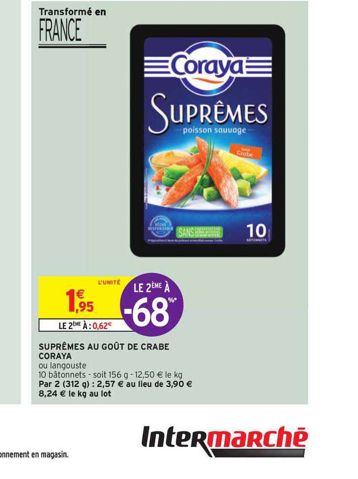 suprêmes au goût de crabe coraya