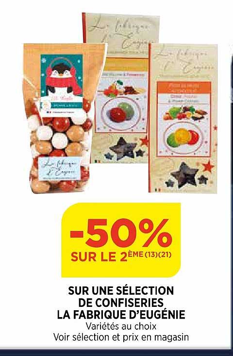 sur une sélection de confiseries la fabrique d'eugénie -50% sur le 2e