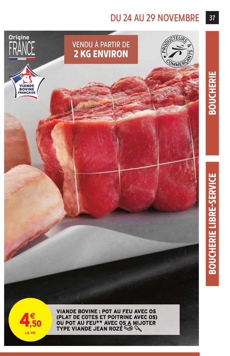 viande bovine pot au feu avec os plat de cotes et poitrine avec os ou pot au feu avec os à mijoter type viande jean rozé