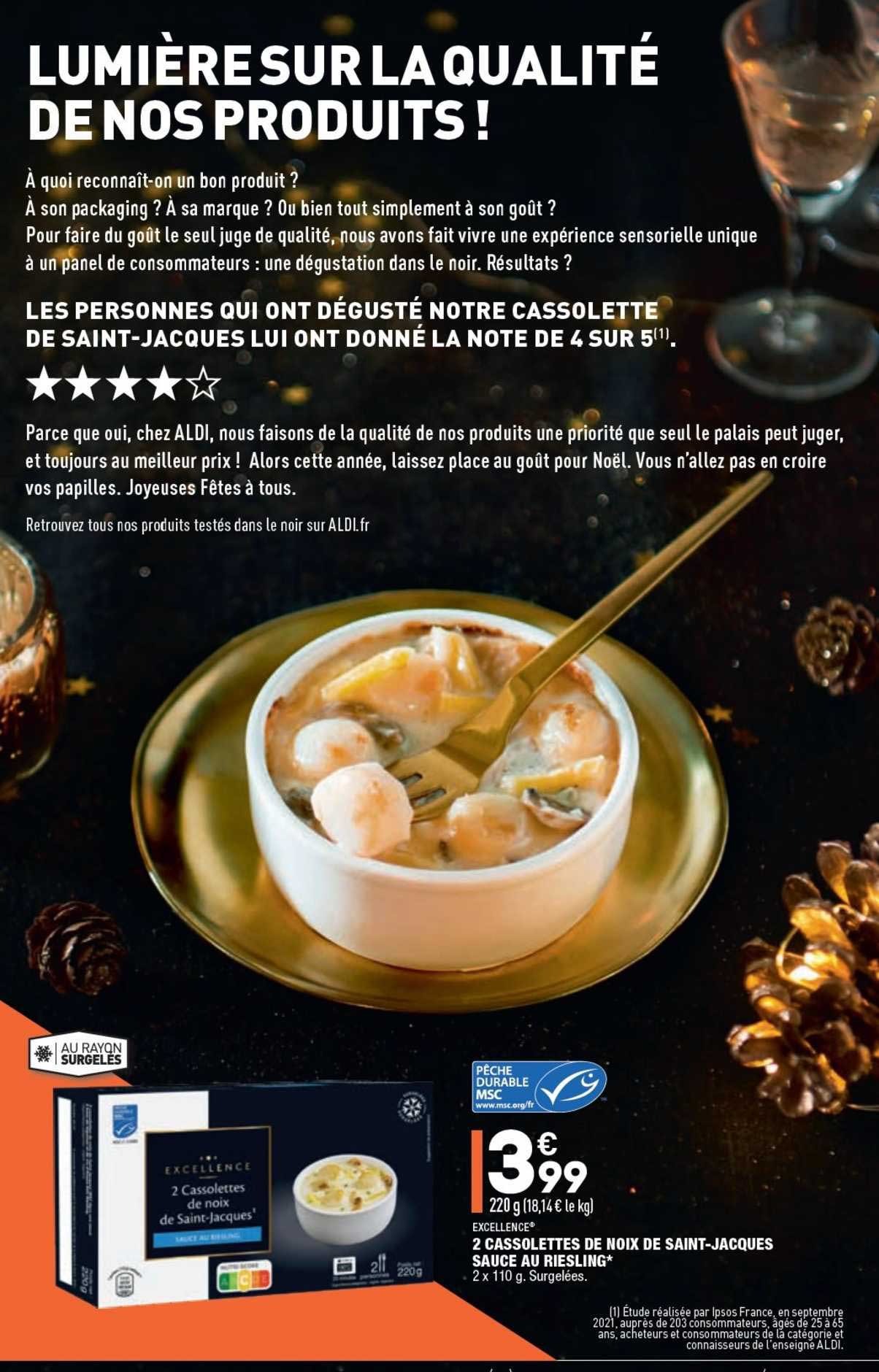 2 cassolettes de noix de saint-jacques sauce au riesling