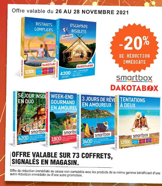 73 coffrets smartbox, dakotabox