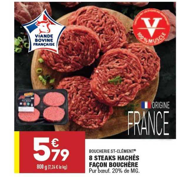 8 steaks hachés façon bouchère boucherie st-clément