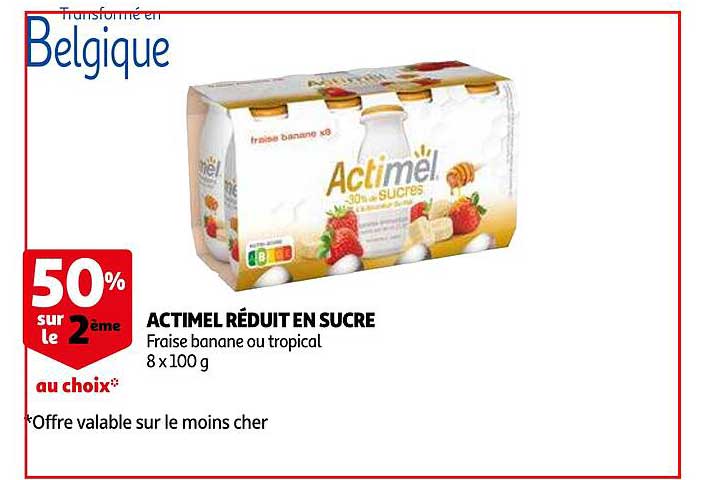 actimel réduit en sucre