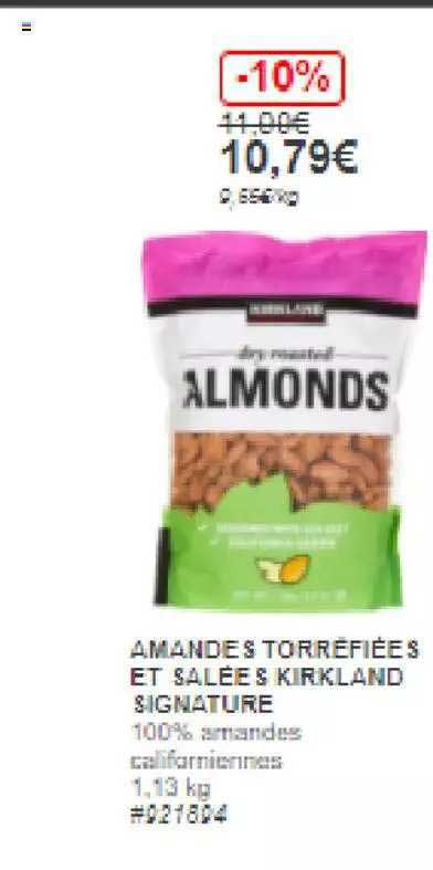 amandes torréfiées et salées kirkland signature