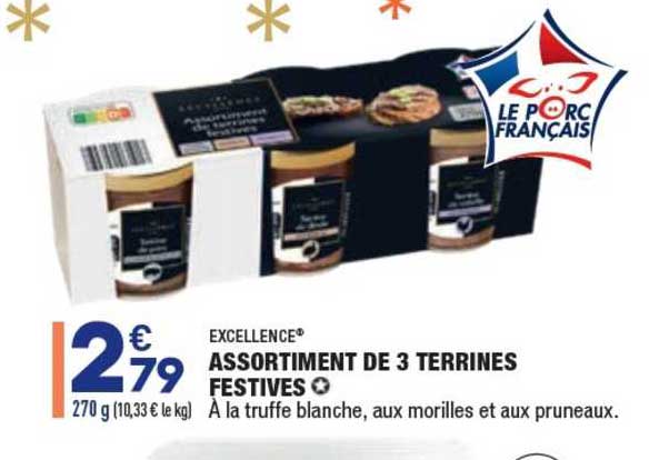assortiment de 3 terrines festives excellence
