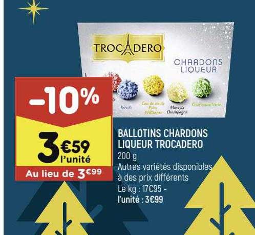 ballotins chardons liqueur trocadero