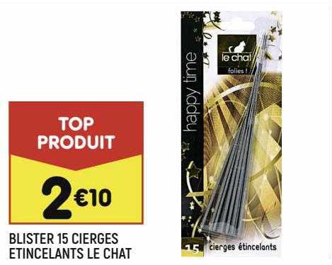 blister 15 cierges étincelants le chat