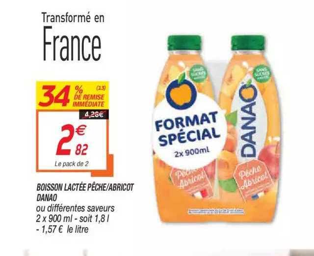 boisson lactée pêche-abricot danao