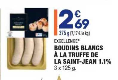 boudins blancs à la truffe de la saint-jean 1.1% excellence