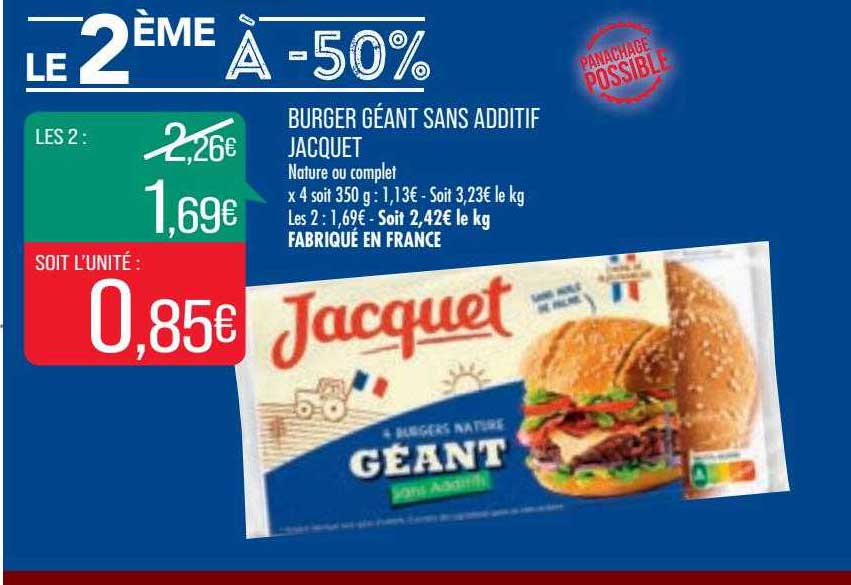 burger géant sans additif jacquet