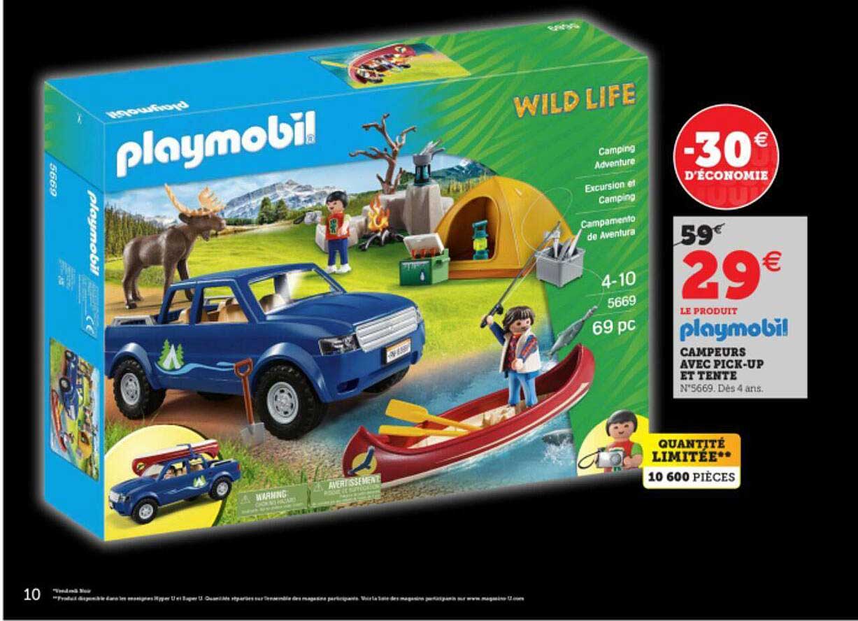campeurs avec pick-up et tente playmobil