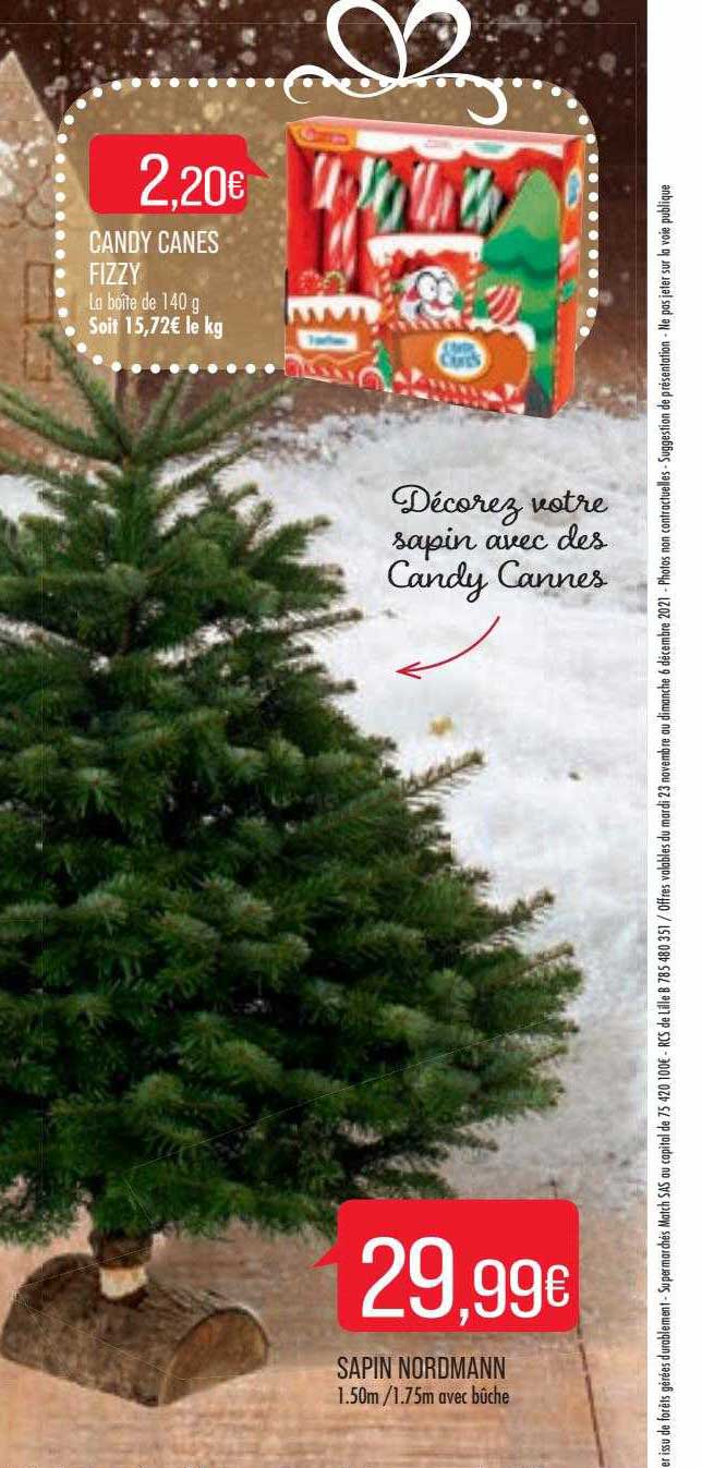candy canes fizzy, sapin nordmann