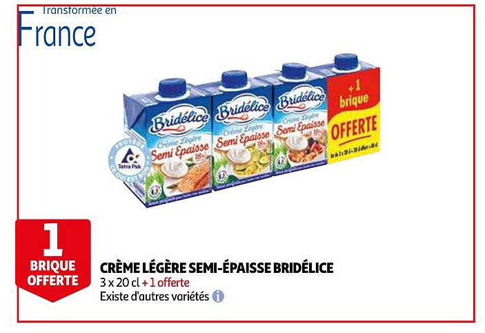 crème légère semi-épaisse bridélice
