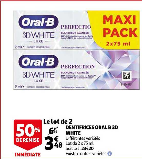 dentifrice oral b 3d white