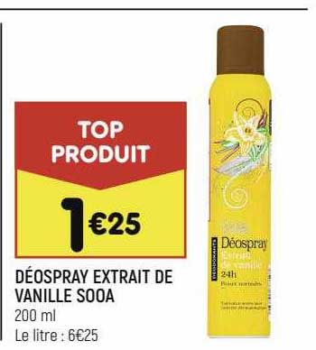 déospray extrait de vanille sooa