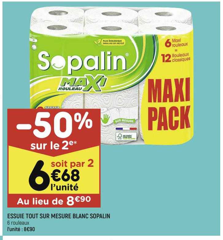 essuie tout sur mesure blanc sopalin