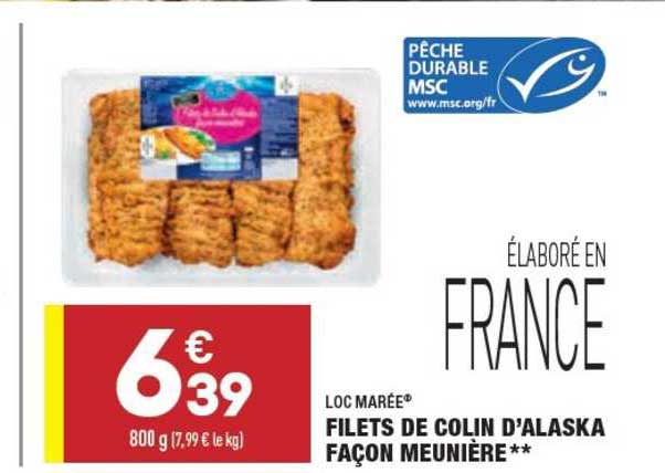 filets de colin d'alaska façon meunière loc marée