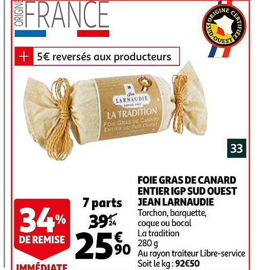 foie gras de canard entier igp sud ouest jean larnaudie