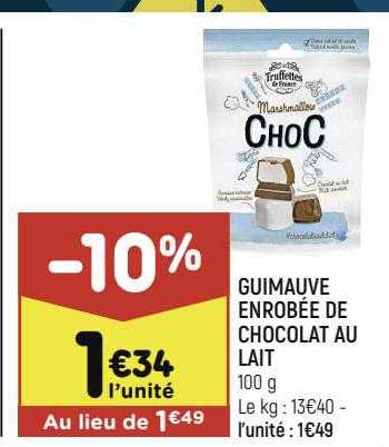guimauve enrobée de chocolat au lait