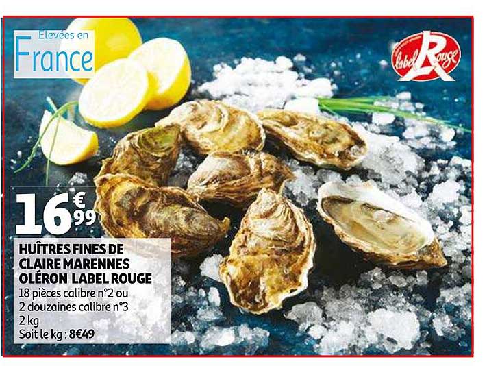 huîtres fines de claire marennes oléron label rouge