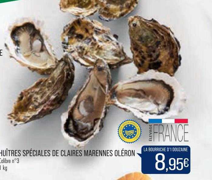 huîtres spéciales de claires marennes oléron