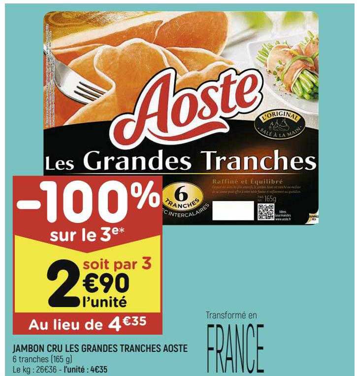 jambon cru les grandes tranches aoste
