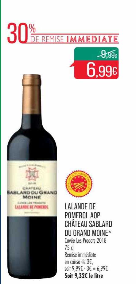 lalande de pomerol aop château sablard du grand moine