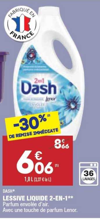lessive liquide 2-en-1 dash