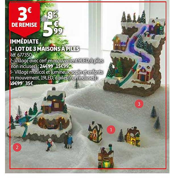 lot de 3 maisons à piles