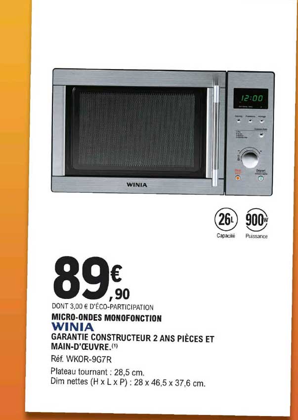 Micro-ondes Monofonction Winia