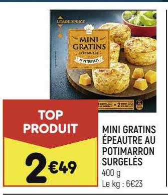 mini gratins épeautre au potimarron surgelés