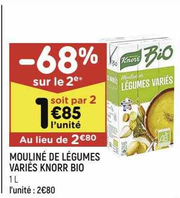 mouliné de légumes variés knorr bio