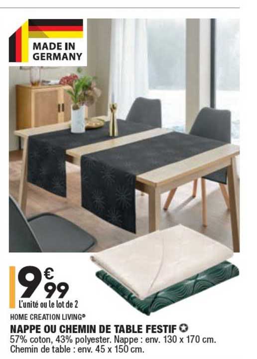 nappe ou chemin de table festif home creation living