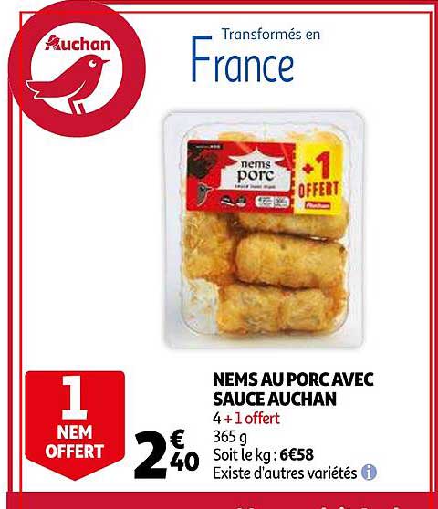 Nems Au Porc Avec Sauce Auchan