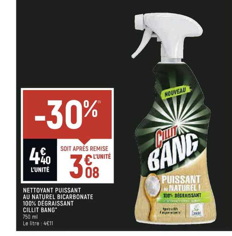 nettoyant puissant au naturel bicarbonate 100% dégraissant cillit bang