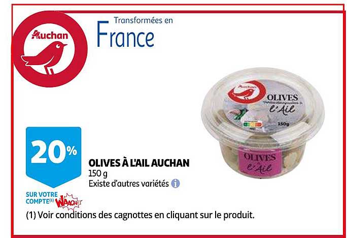 Olives à L'ail Auchan
