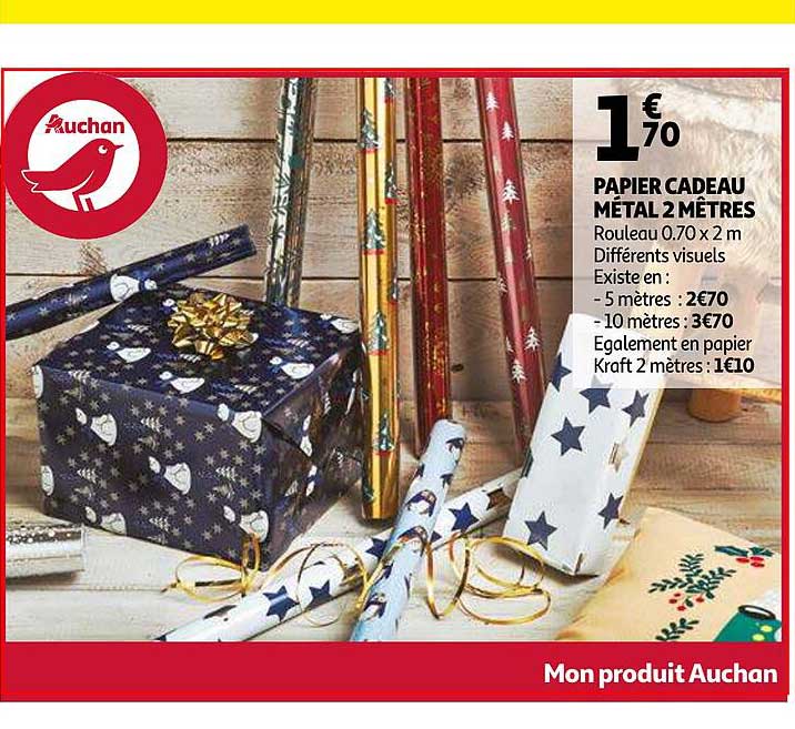 papier cadeau métal 2 mètres