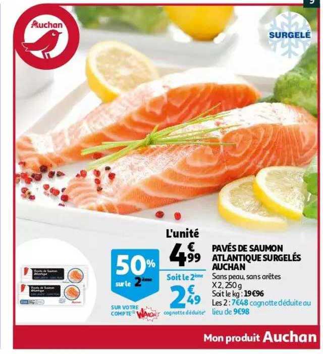 Pavés De Saumon Atlantique Surgelés Auchan