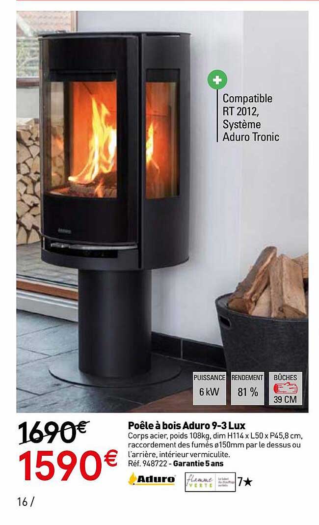 poêle à bois aduro 9-3 lux