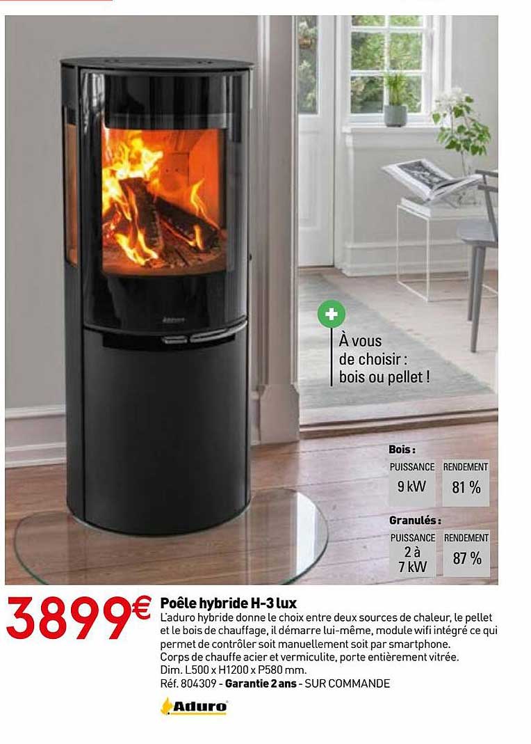 poêle hydride h-3 lux