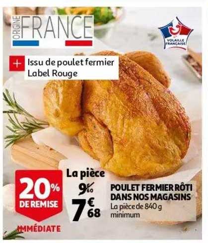 poulet fermier rôti dans nos magasins
