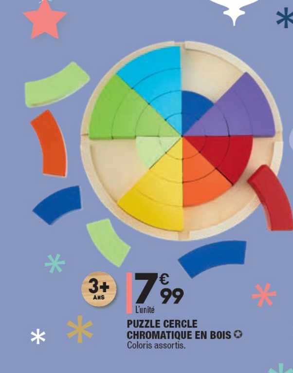 Puzzle Cercle Chromatique En Bois