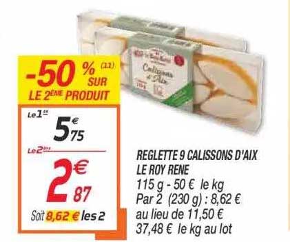 réglette 9 calissons d'aix le roy rené
