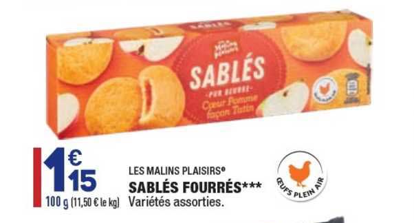 sablés fourrés les malins plaisirs